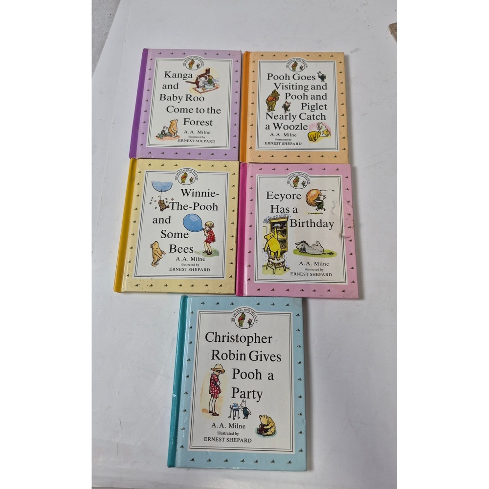 Vintage 1990 The Original Pooh Treasury Books A.A. Milne Dutton Set of 5 BP